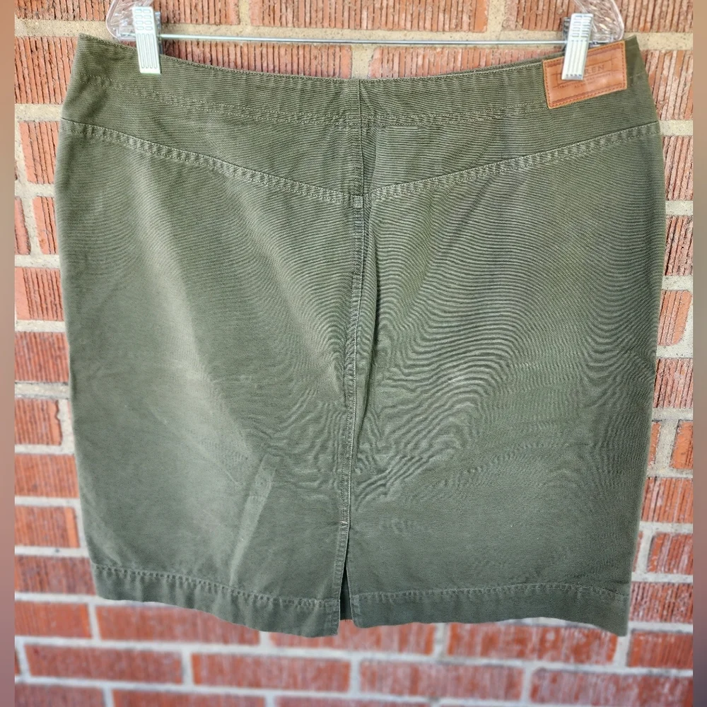 Lauren Ralph Lauren Olive Green Button Down Front Skirt Size 16W Vintage - Picture 7 of 11